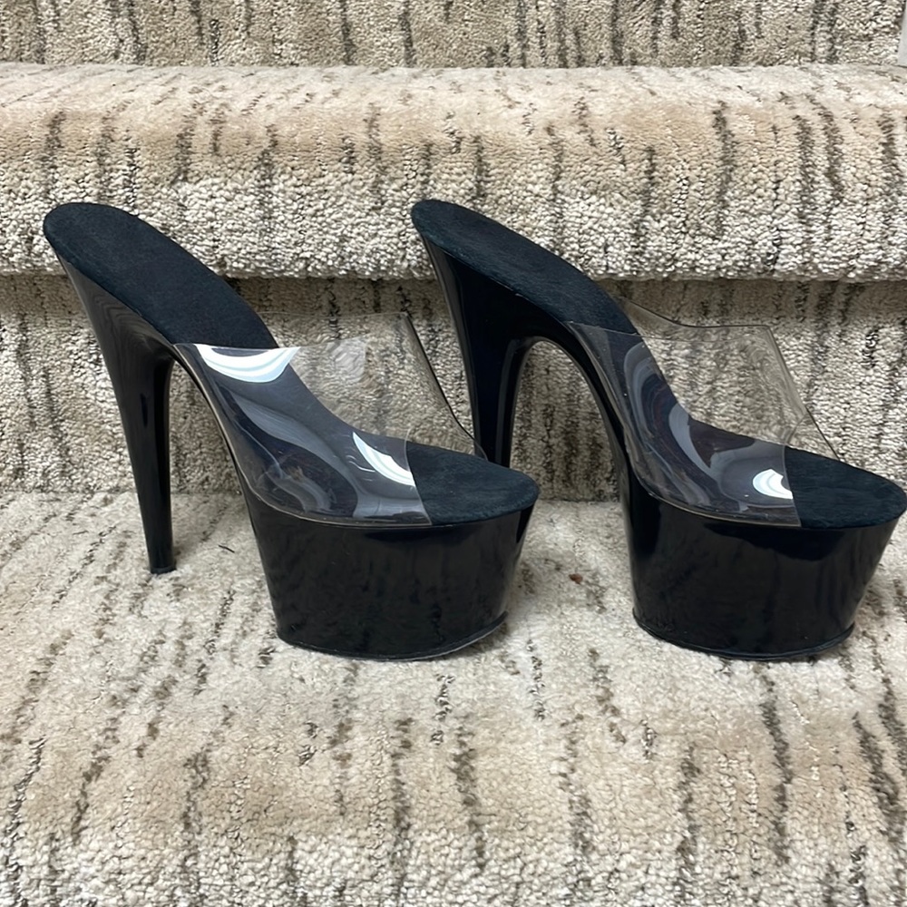 black and clear heels. Size 7.5